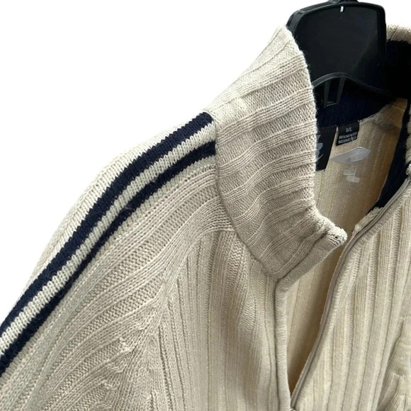 Y2K,Vintage NWOT sweater M. &  L .chunky cable knit,fisherman,front zip,neutral - Picture 2 of 12